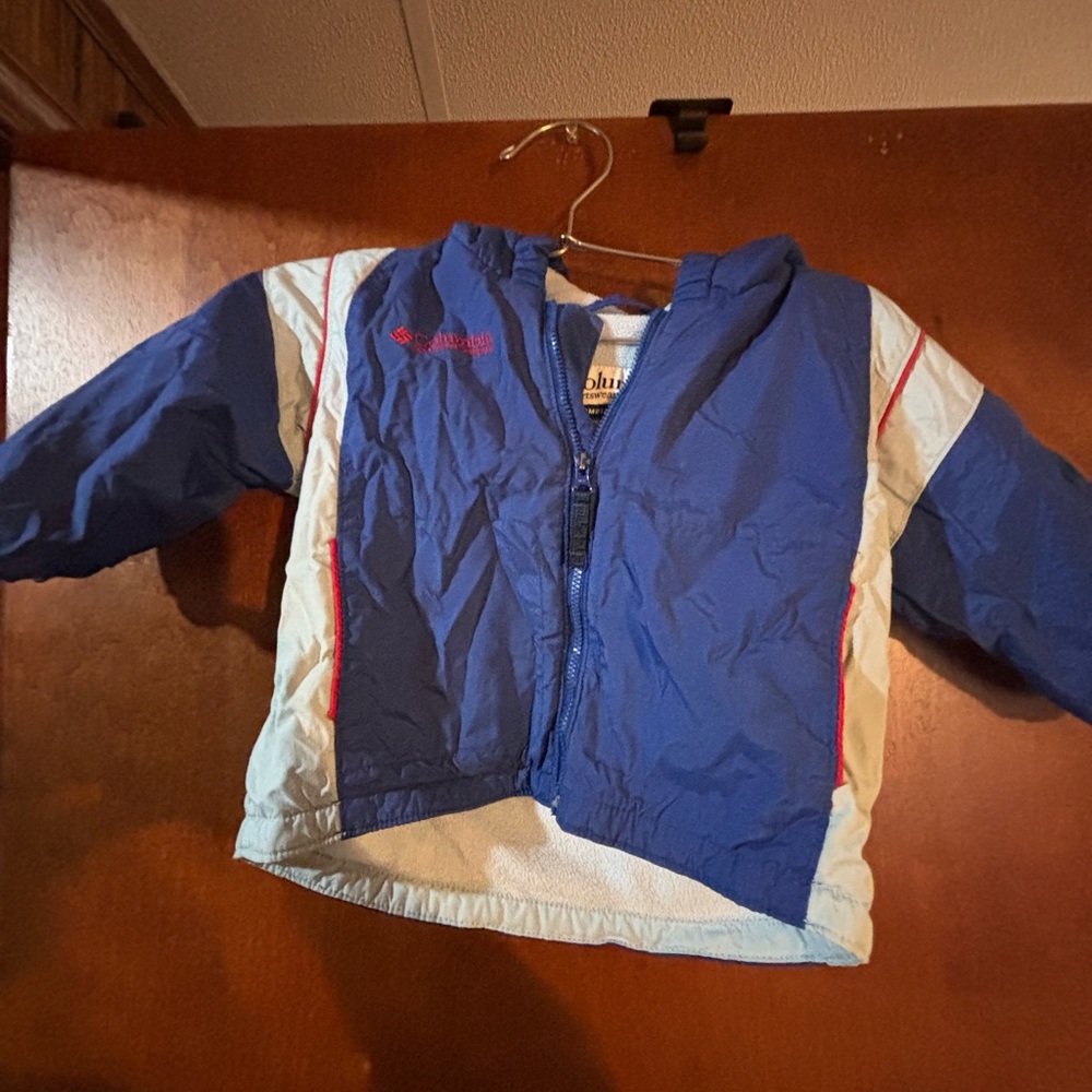 Columbia Blue Jacket with White and Red Details 2T toddler boys